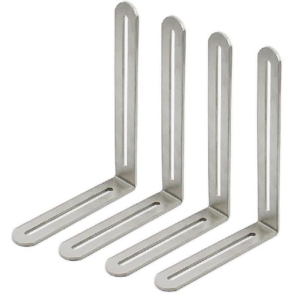 4 PCS Adjustable L-Shape Corner Brace, ULIFESTAR Heavy Duty Thicken Stainless Steel Joint Right Angle Brackets L Slotted Support Shelf Bracket for PC