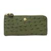 Πορτοφόλι από Δέρμα Στρουθοκαμήλου ΜΕΓΕΘΟΣ ΕΝΟΣ ΜΕΓΕΘΟΥΣ Πράσινο [Barcos] Σχήματος L <Ricco L> Γυναικείο