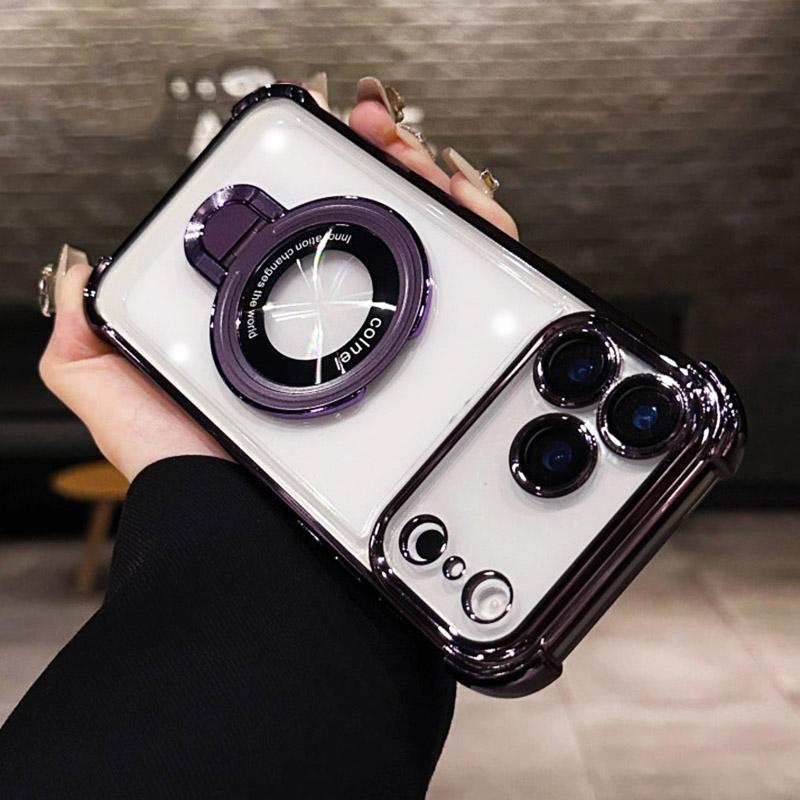 Transparent Magnetic Holde Bracket Case for Huawei Pura 80 Pura 70 Ultra P50 P40 P30 Lite Mate 70 40 50 60 Pro Shockproof Cover