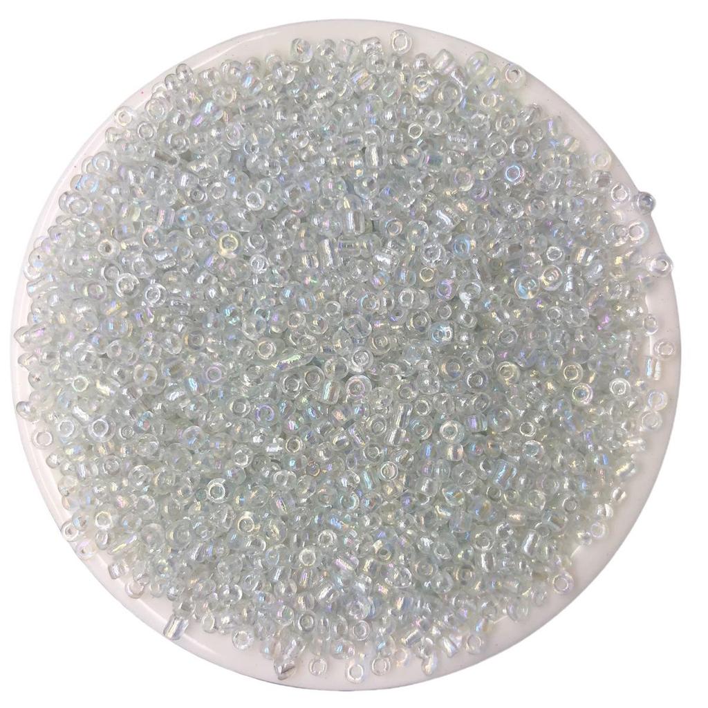 Solid Color 2/3/4mm Glass Seed Beads, Silver Lined, Dyed AB Cream, Round for Handmade Beading & Bracelets.