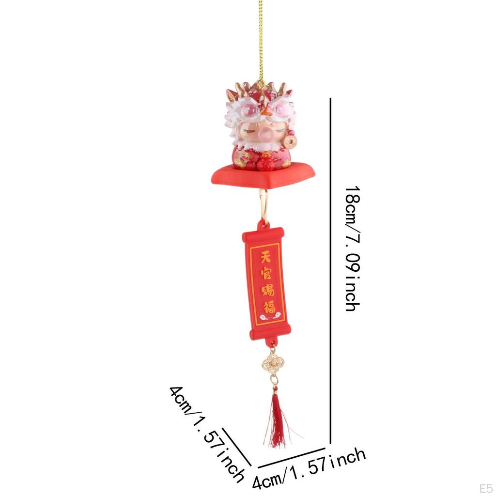 Auto Rückspiegel Anhänger Drachen Statue Hängeornament Autozubehör mit Quaste für Wohnmobile