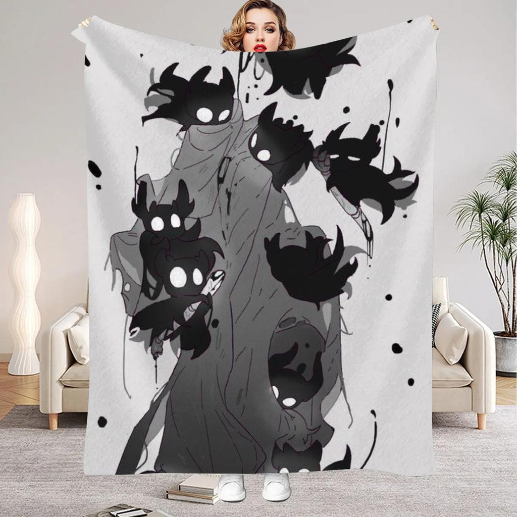 Hollow Knight Blanket Cartoon Game Printed Flannel Blanket for Home Living Room Bedroom Decor New Year Christmas Gift for Fans