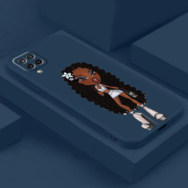 Krásné pouzdro pro panenku Bratz pro Samsung Galaxy A01 A51 A02 A70 A21s A50 A31 A11 A71 A03s M02s Square Liquid Cover Armor Luxury