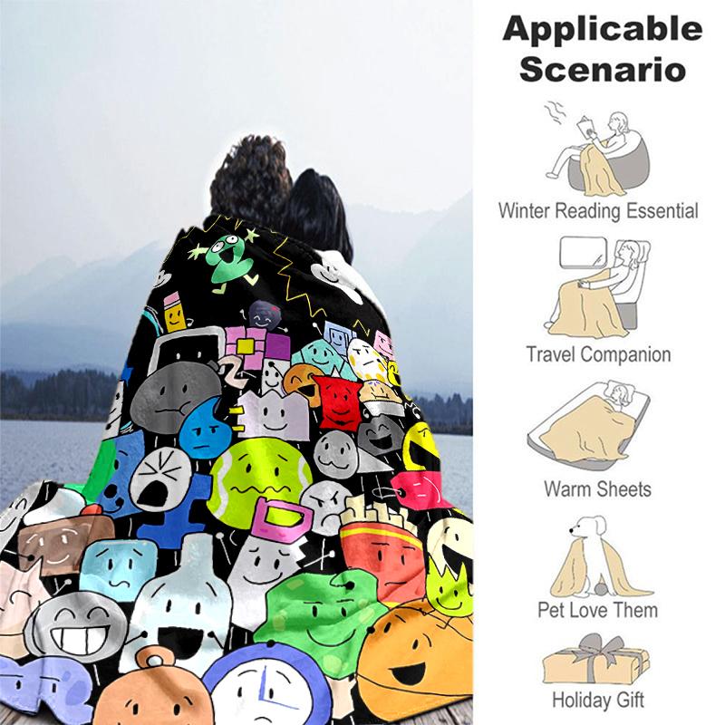 1pc Blanket Inanimate Insanity Print Design, Lightweight Blanket for Sofa, Bed- Soft &Warm, Gift for All Seasons like Christmas, Halloween