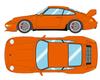 Make Up EIDOLON Scale Porsche 911 Carrera RS 1995 Orange Finished Product EML095H 1/18 (993) (Japan Ver.)