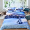 Snow Mountain Bedding Set Winter Snow Scene Comforter Cover for Boys Girls Kids 3D Duvet Cover Set Bedroom Decor 3 Pcs Full Size