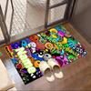 Custom Name Personalized Geometry Dash Print Carpet, Versatile Home Decor Rug, for Playroom, Apartment, Balcony, Entryway, Hallway Gift