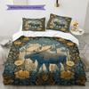 Vintage Animals Pattern Bedding Quilt Set  Home Decoration  Gift (1 * Duvet Cover + 2 * Pillowcase  Without Core)