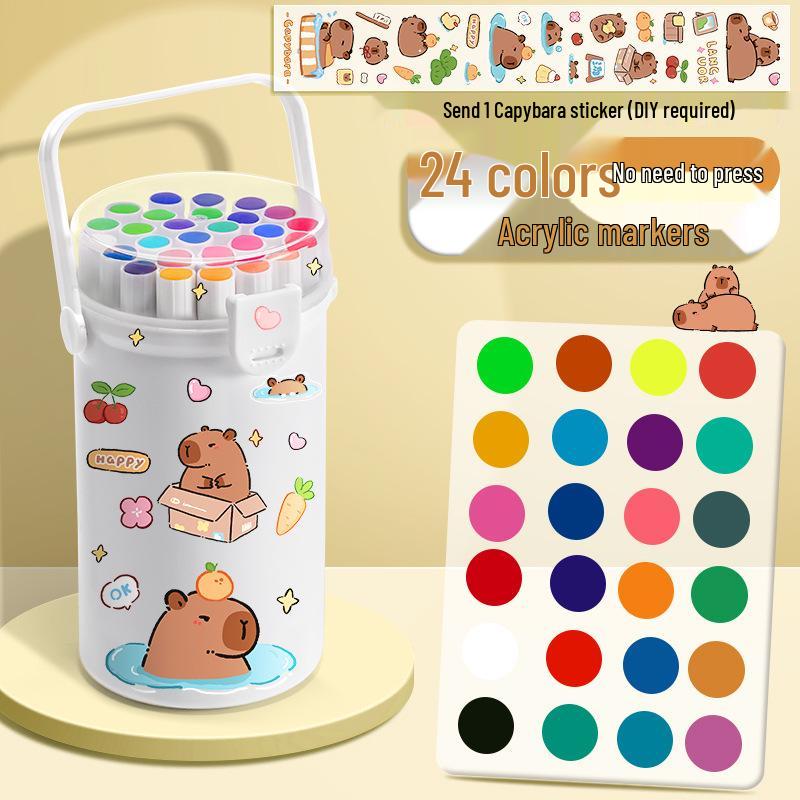 Eco-Friendly Washable Capybara Acrylic Markers for Kids' DIY Crafts