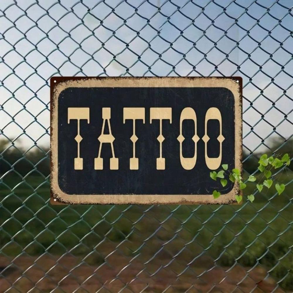 Vintage Metal Tattoo Sign 20x30cm Retro Wall Decor Home Interior