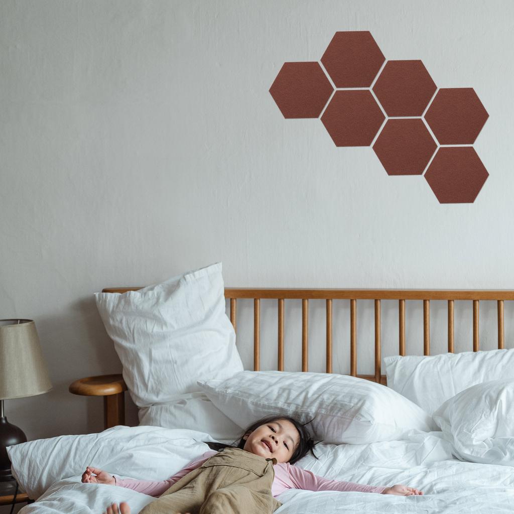 12Pcs Felt Hexagon Wall Memo Board Self-Adhesive Decorative Bulletin Board for Office Home Classroom Notes Display
