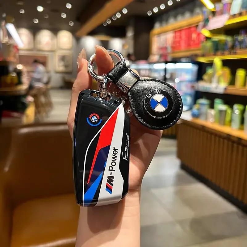 Plastic Car Key Case Cover Keychian Accessories for 2023 BMW Energy Ix XM I7 X7 7 Series Smart Remote Key Protect Shell EV2