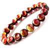 Luminous Kerama Sunset Orange Firefly Glass Bracelet for Men and Okinawa Kerama Inner Diameter Women, 10mm, Islands, Approx. 16.5cm
