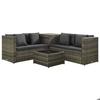 Exclusive House - 4-piece Garden Lounge Set with Grey Woven Resin Cushions