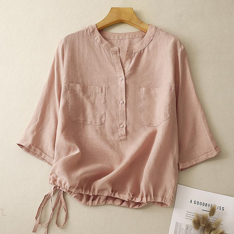 

Летняя литература свободный свежий японский стиль короткий топ-рубашка для женщин 2XL розовый