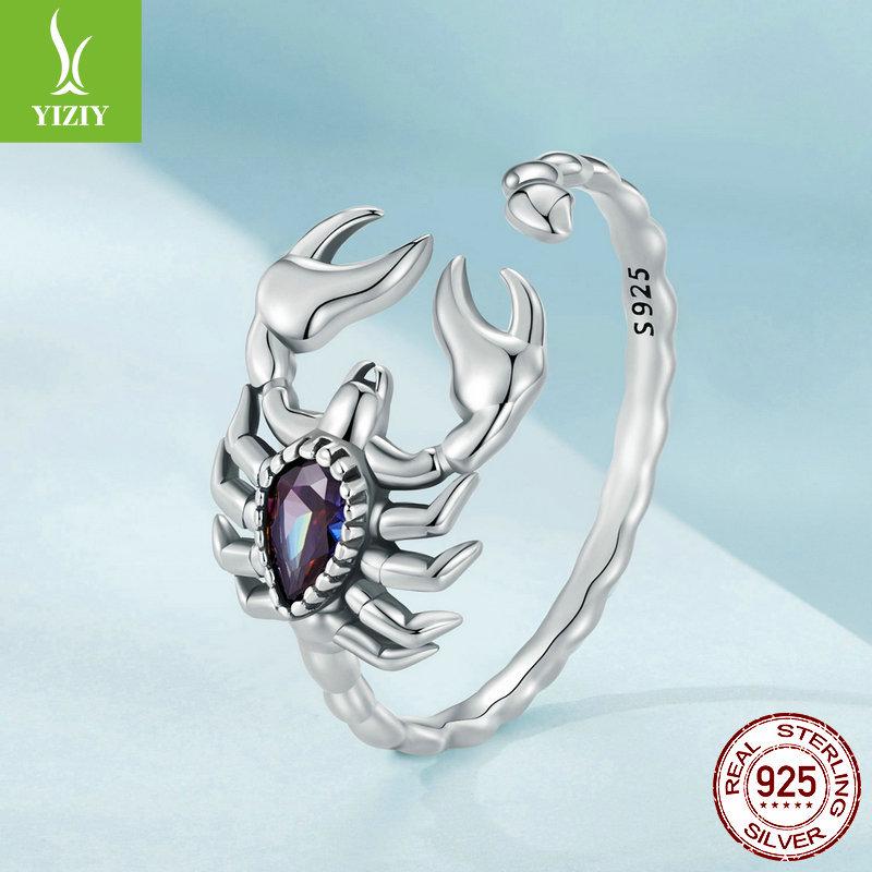 Yin Ziyun Retro Scorpion Open Ring: Unique 925 Sterling Silver Insect Bracelet