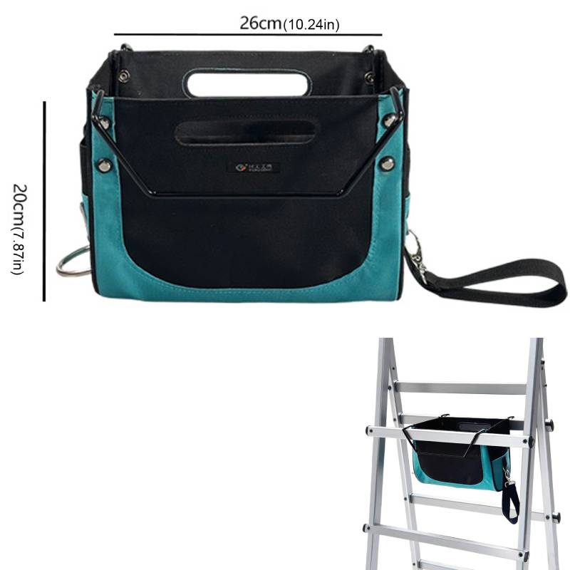 Portable Elastic Storage Bag Wear Resist Oxford Cloth Ladder Organizer Large Capacity Folding Repair Holder Tool Hanging Pouch