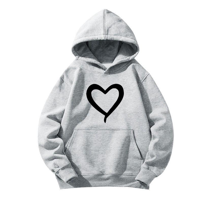 Unisex Kinder Gemütlicher Herz-Fleece-Hoodie - Lässiges Herbst-/Winter-Mode-Sweatshirt