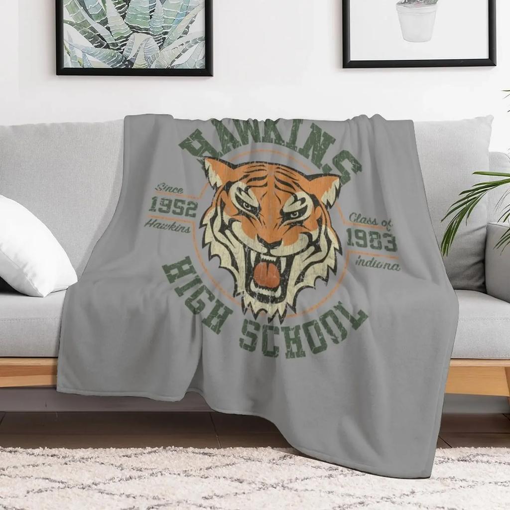 Hawkins High School 1983 Throw Blanket Plush Flannel christmas gifts Stuffeds Blankets Personalized Gift Designers Blankets