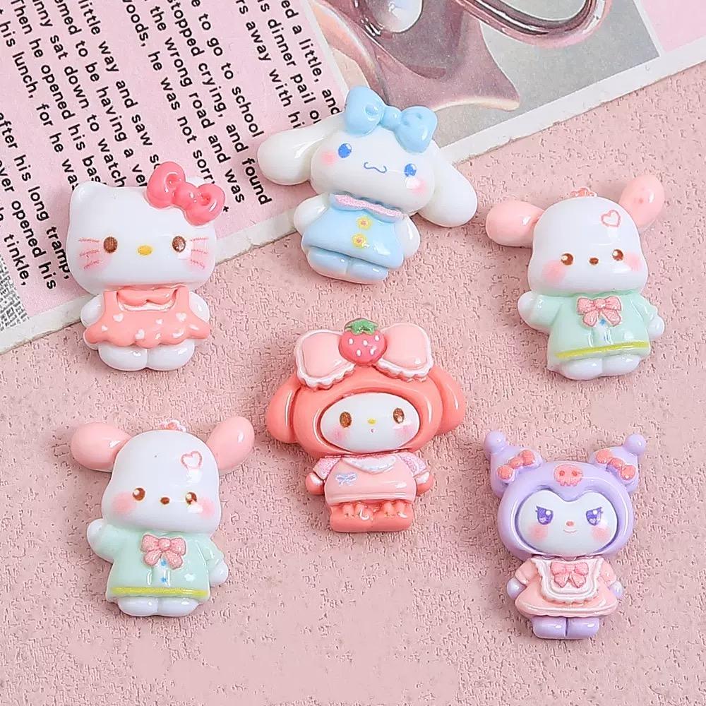 10 Pcs New Kawaii Cartoon Cute Bow Animal Series Resin Scrapbook Diy  Bow Decor Accessories Crafts A141