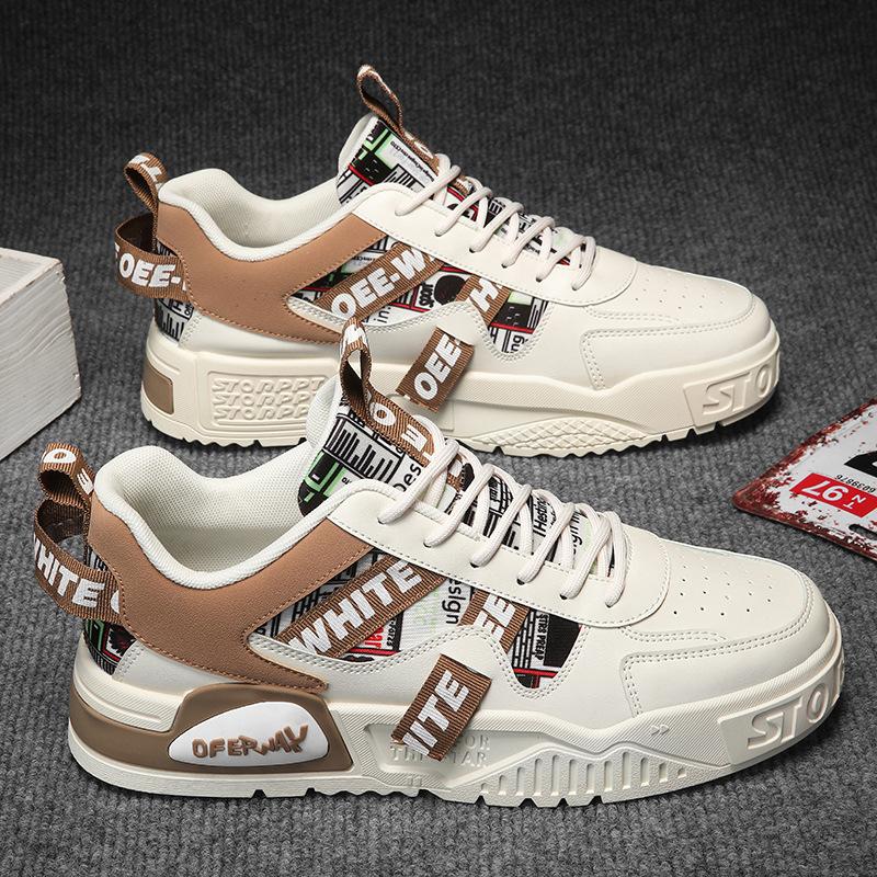 

Spring breathable platform shoes, black and white panda, student trend, sports and casual shoes, versatile wear-resistant and heightening men s shoes 44 хаки