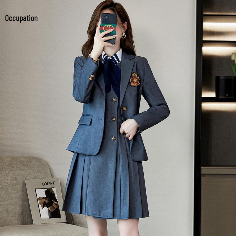 Autumn/Winter Professional Women's Long-Sleeve Suit - College JK Style Kindergarten Teacher Uniform