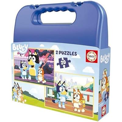 Pussel - EDUCA - Pussel Bluey - Set med 2 Pussel - 20 bitar - Återvunnen kartong