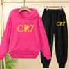 Kids Fashion CR7 Hoodie Boy Girl Toddler Pullover 3-12 Years Football Letters Clothing Casual Top+Pants 2P Brand Coat Sports Set