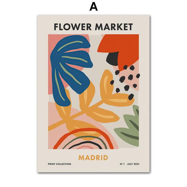 

Абстрактные Лас Флорес, Афины, Лондон, цветочный рынок, настенное искусство, холст, постеры, живопись и принты, настенные панно для декора гостиной 21*30cm