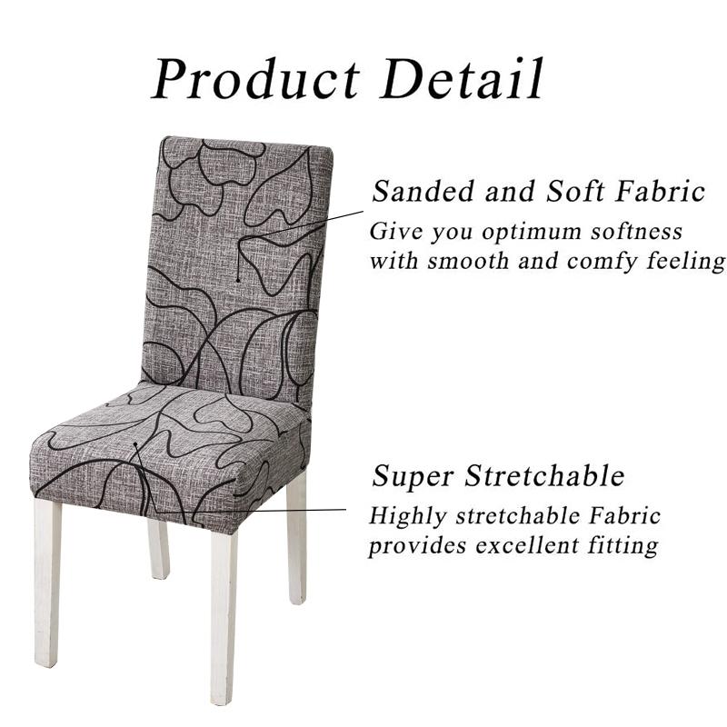 Bedruckter Stuhlbezug, elastischer Küchensitzbezug, Stretch-Spandex-Stuhlbezüge für Esszimmer, Hochzeit, Hotel, Bankett, waschbar, 1 Stück