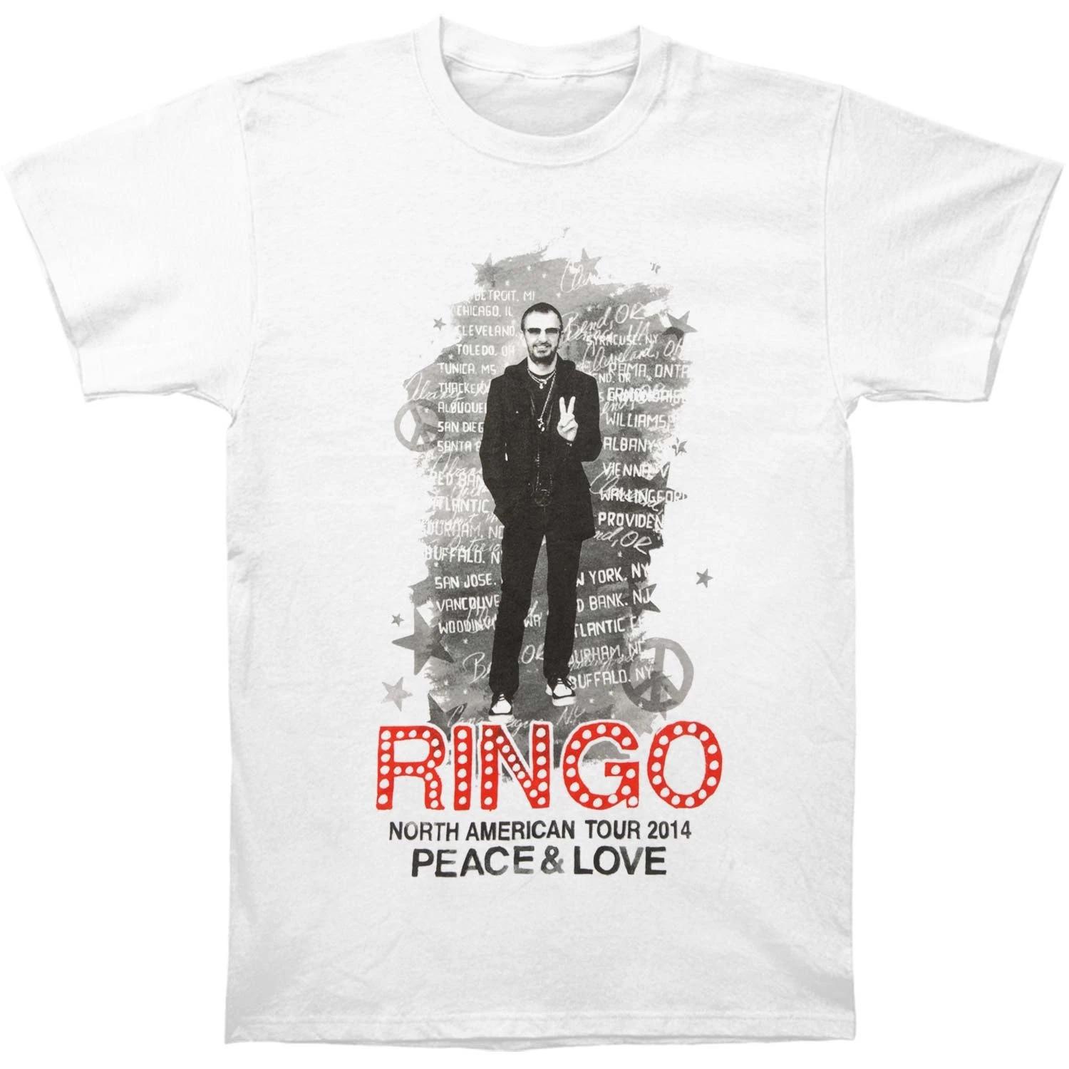 Men s Ringo Starr North American Tour 2014 Slim Fit T-shirt Medium White S