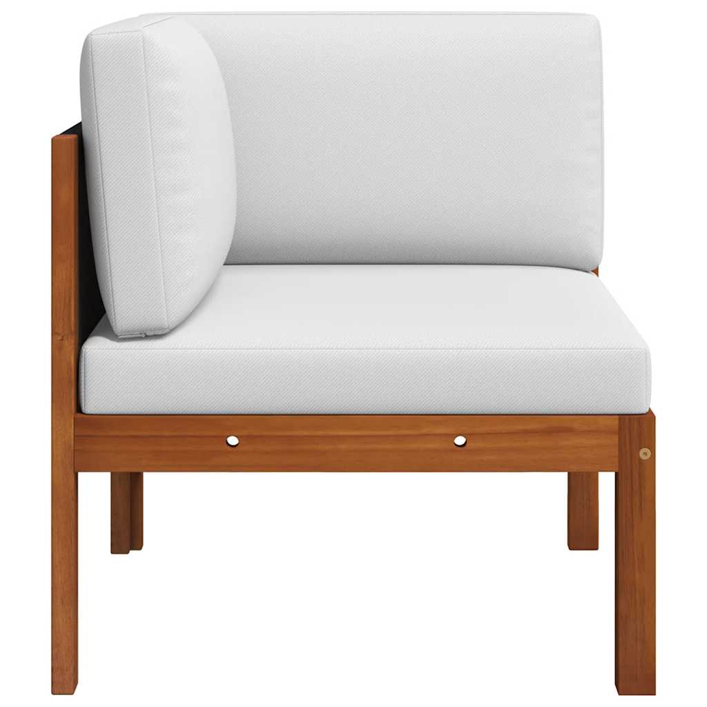 Garden Corner Sofa with Cushions Acacia Wood & Rope