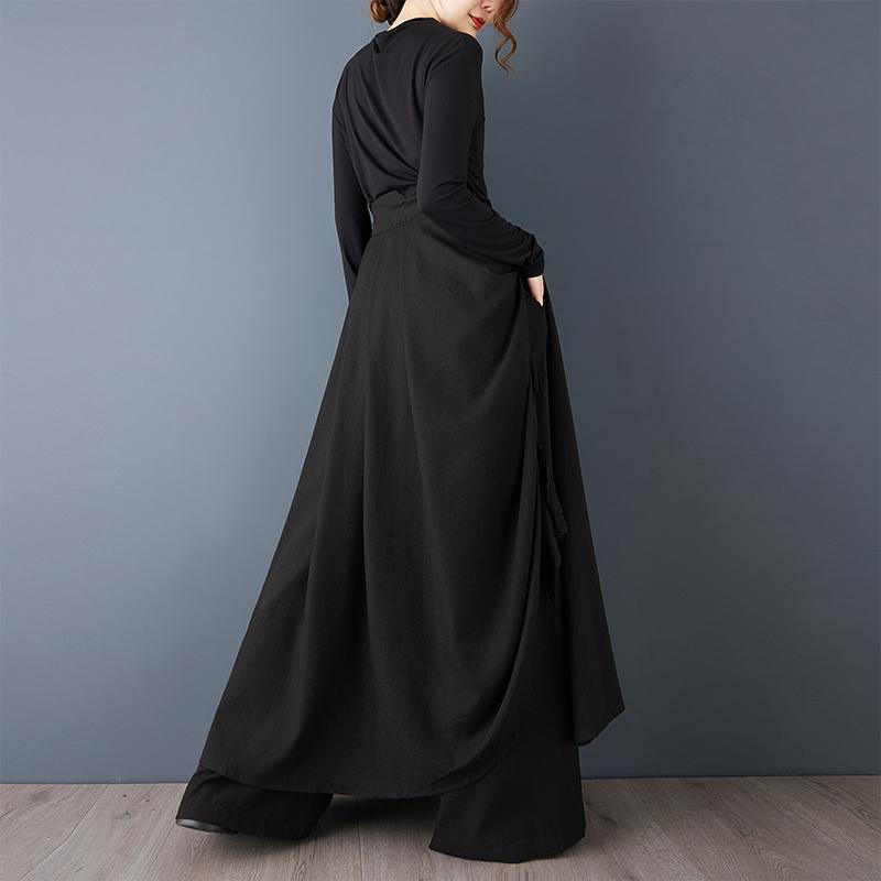 DIMANAF Dámské spodní díly nadměrných velikostí Nové dlouhé kalhoty Sukně Volné kalhoty Velká velikost Ležérní Jaro Podzim Jednobarevná Černá