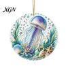 Durable Acrylic Coastal Decor Ocean Theme Pearl Art Hanging Ornament, 2D Flat Wall Sea Life Suncatcher, Beaded Pattern Window Decoration Souvenir