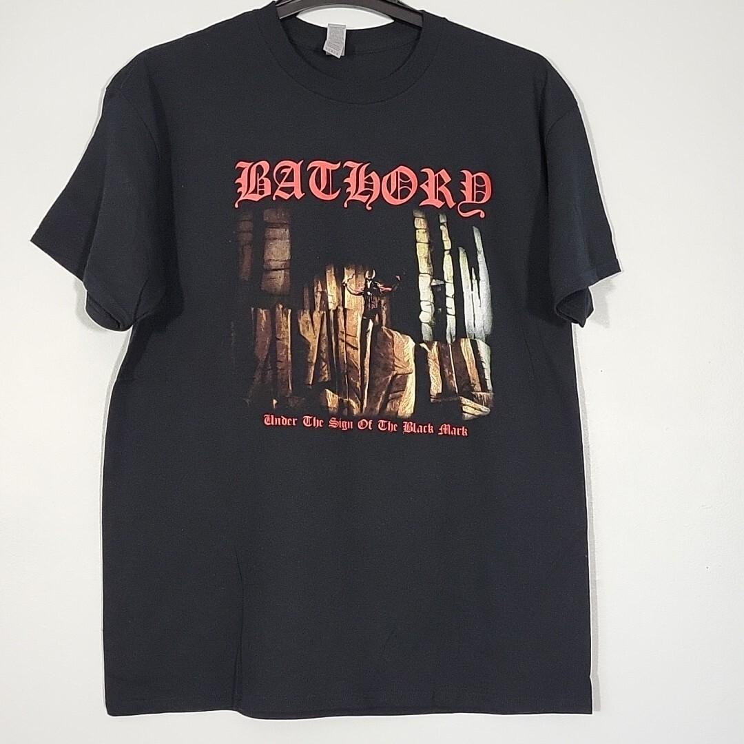 BATHORY Under The Sign Of Black L LARGE Official T-Shirt Black Mens Band Logo Unisex T-Shirt L