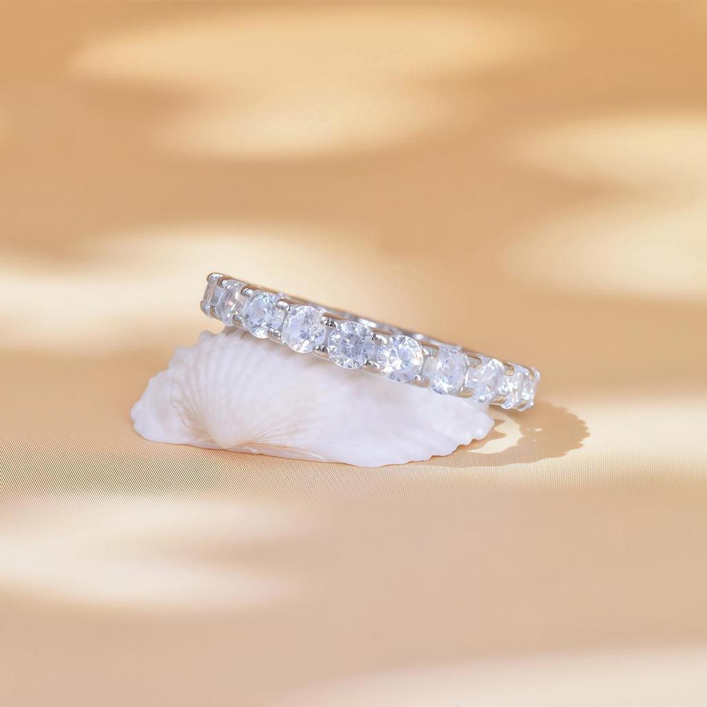 Elegant S925 Sterling Silver Zircon-Inlaid Ring - High-Grade White Gold Proposal Ring for Women
