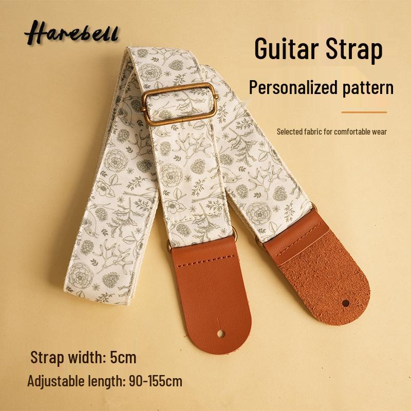 

Adjustable Floral Bird Pattern Guitar Bass Strap PO-060 90-155 cm Adjustable