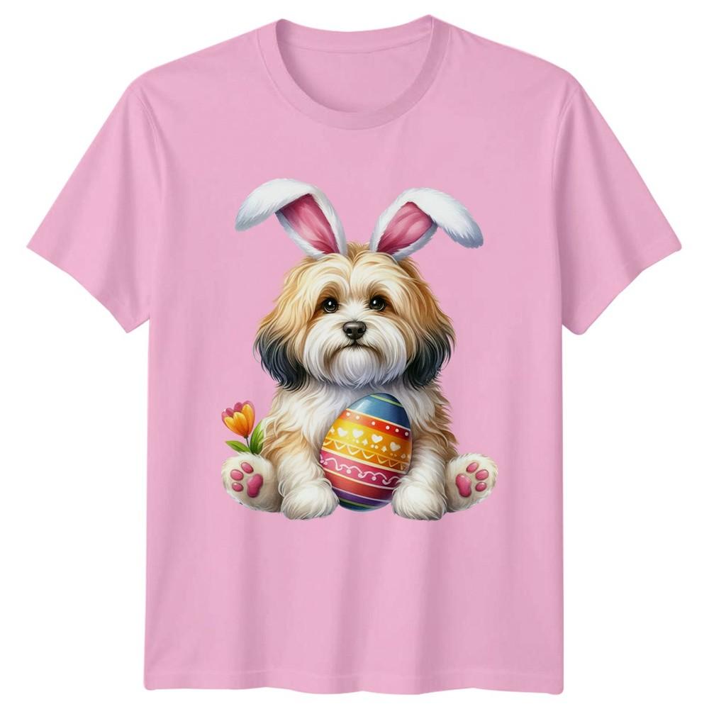 Fluffy Havanese Dog Wearing Bunny Unisexs TShirt Havanese Dog Easter Gift