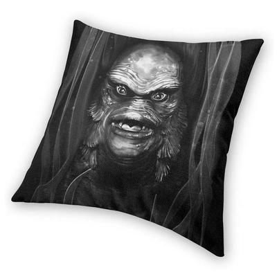 Federa per Cuscino Creature Acquatiche Stampa Poliestere Copricuscino Regalo Film Horror Federa per Cuscino da Divano Copertura Sedile