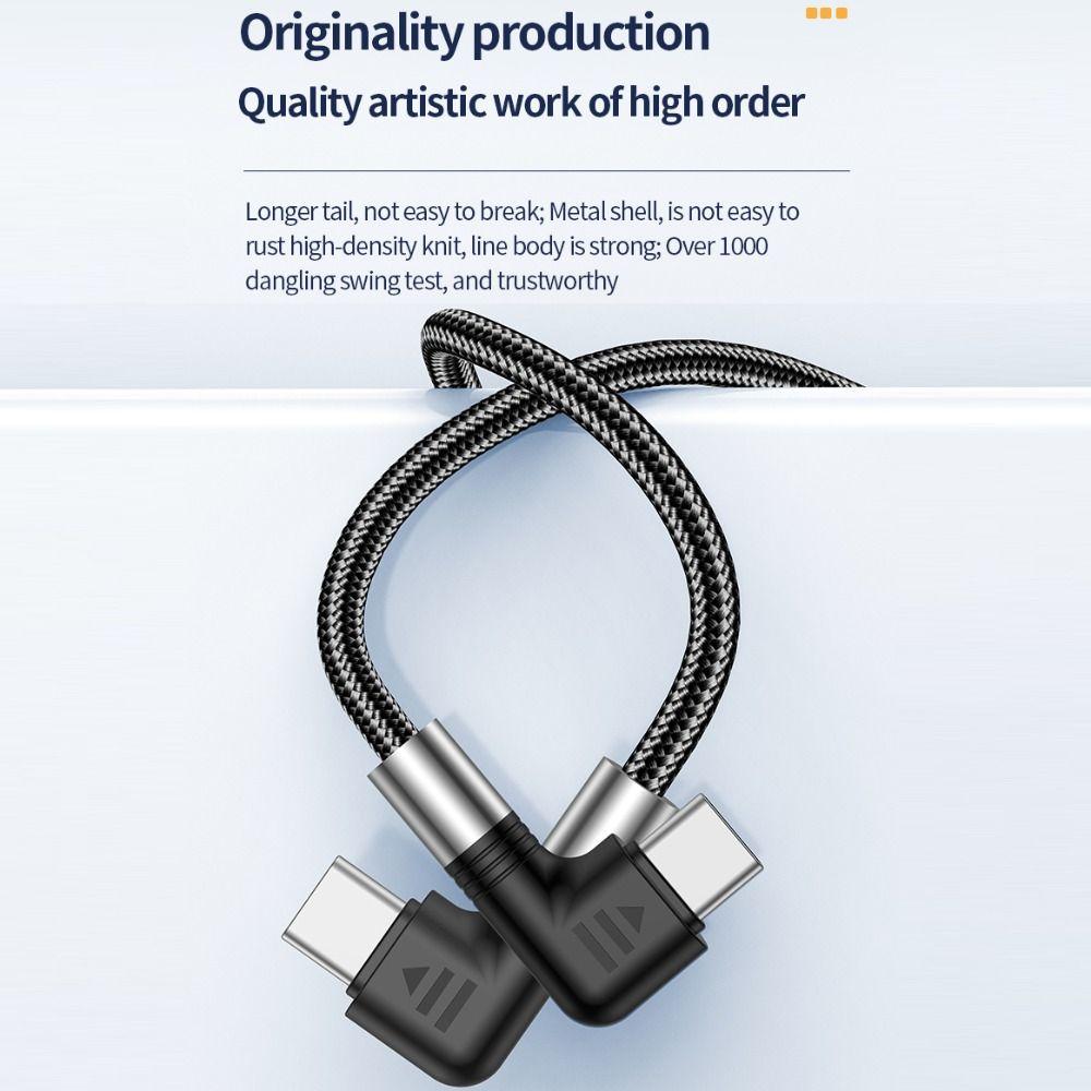90 Degree Double Elbow 20V 5A QC4.0 USB-C Data Cord Type C Cable Fast Charging PD 100W
