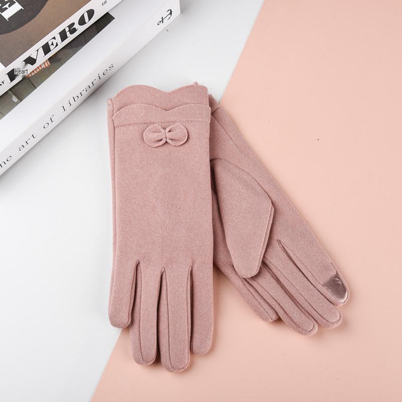 Nowe Damskie Rękawiczki z Futra Królika z Ekranem Dotykowym: Styl koreański Jazda na rowerze i jazda samochodem, Urocze podszycie z polaru na zimną pogodę