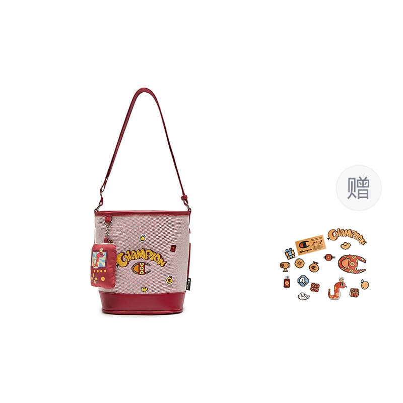 Champion Fabric Crossbody Bags Medium Unisex Milk White/Ash Red, Medium Blue Denim/Navy U5AACPU02