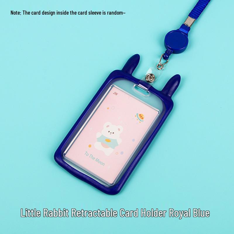 Creative Cartoon ID Card Holder with Lanyard - Cute, Transparent, and Waterproof for Students and Employees