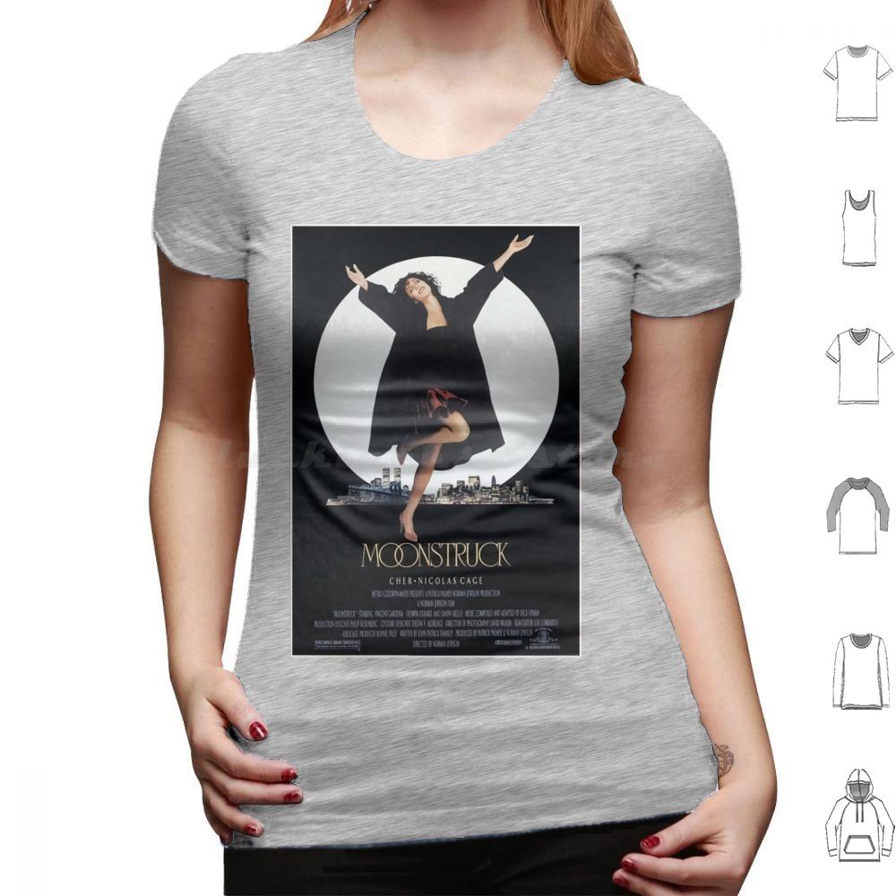 Moonstruck Poster T Shirt 6xl Cotton Cool Tee Cinema Movie Film Hottime Family Happy Love Funny