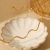 18K Gold Choker Necklace: Stainless Steel Wave Design, Non-Fading, Titanium Chain for Women.