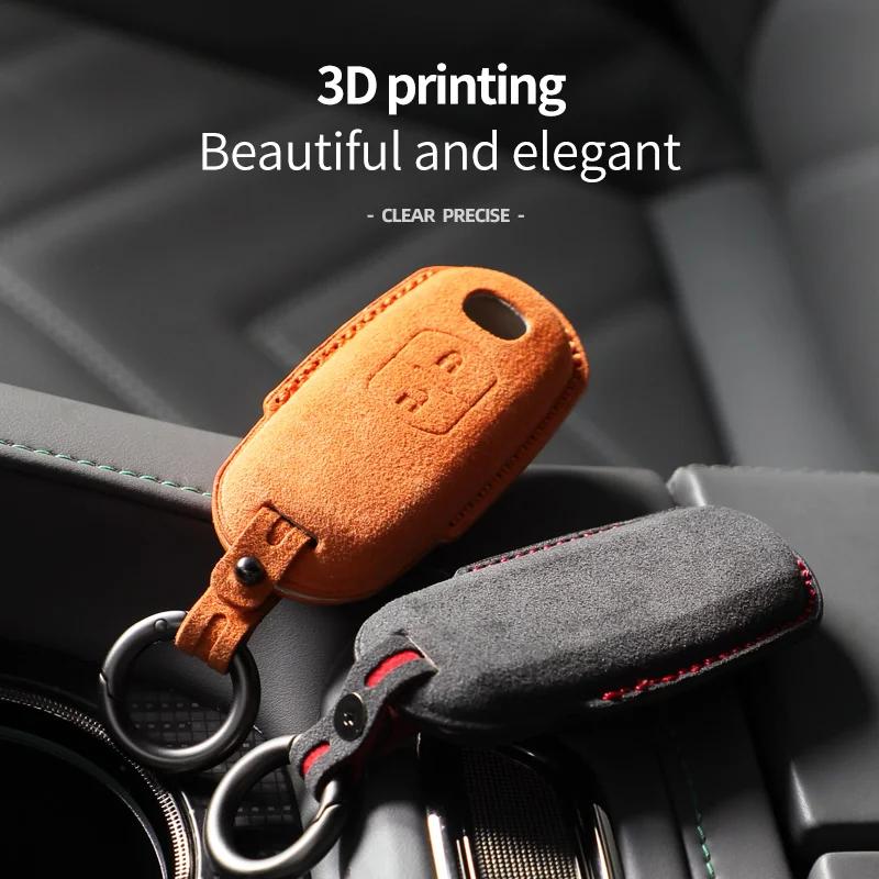 Interior Mouldings Alcantara Car Key Smart Remote Case Cover Shell For Mazda 2 3 6 Cx3 Cx5 Cx7 Cx9 Mx5 2 Buttons Keychain Access