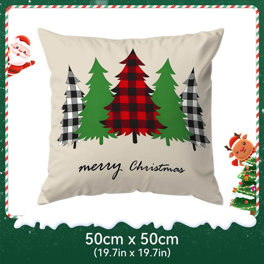 Christmas Tree Pillowcase Bedroom Sofa Cushion Cover 100% Polyester Living Room Soft Cushion Pillowcase Home Decor