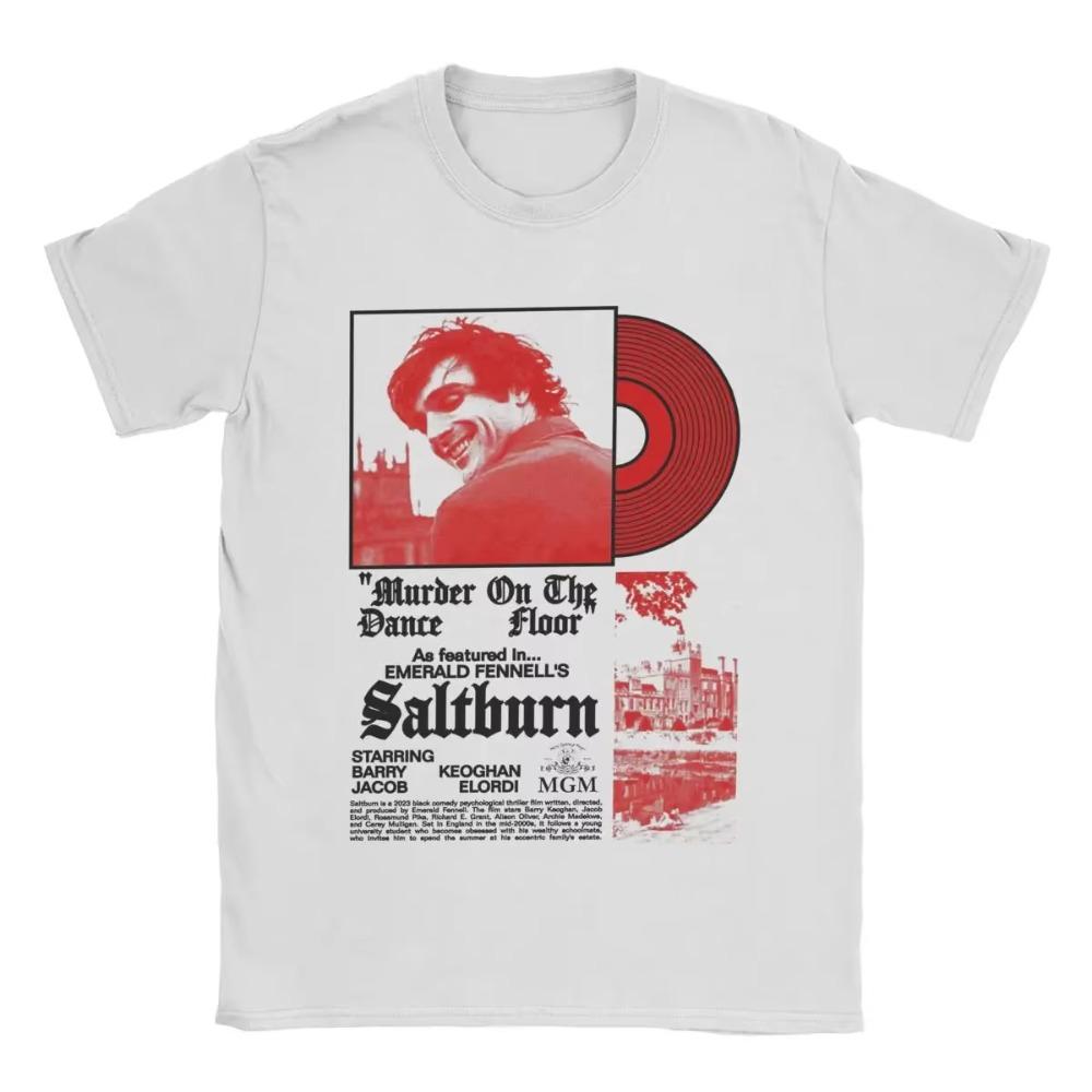 SALTBURN Murder On The Dance Floor Jacob Elordi T-Shirts Men Funny 100% Cotton Tees O Neck Short Sleeve T Shirts Summer Clothes