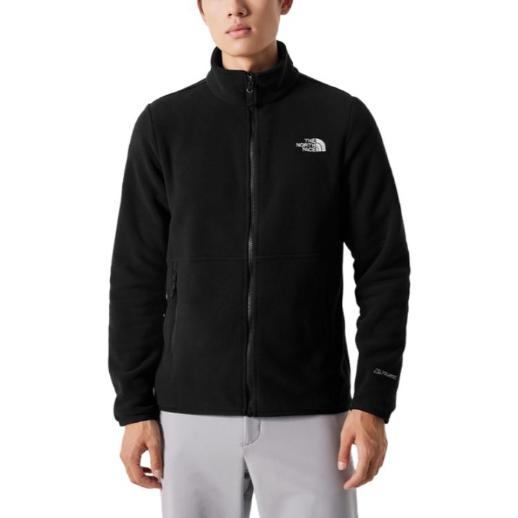 The North Face Velvet Jackets Men's Black Stand Collar Thickened NF0A83O9-JK3