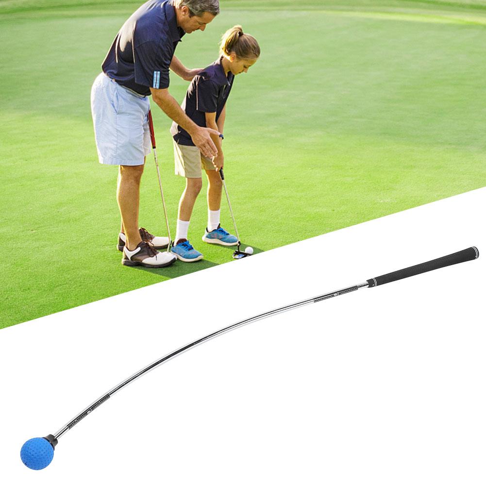 A363 Golf Curves Swing Practice Stick Rubber Trainer Sports Training Equipments Blue
